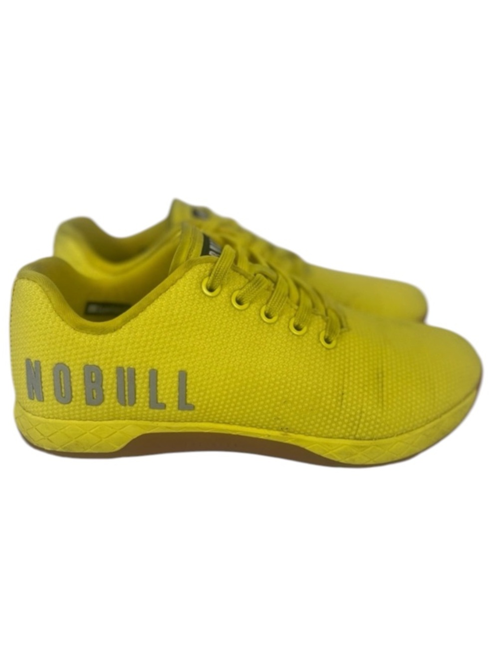 NOBULL Rubber Ducky Yellow Trainers Womens 8 Super Fabric Gum Sole Gym Shoes